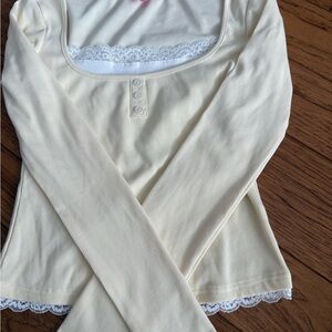 Edikted yellow Ribbed Top